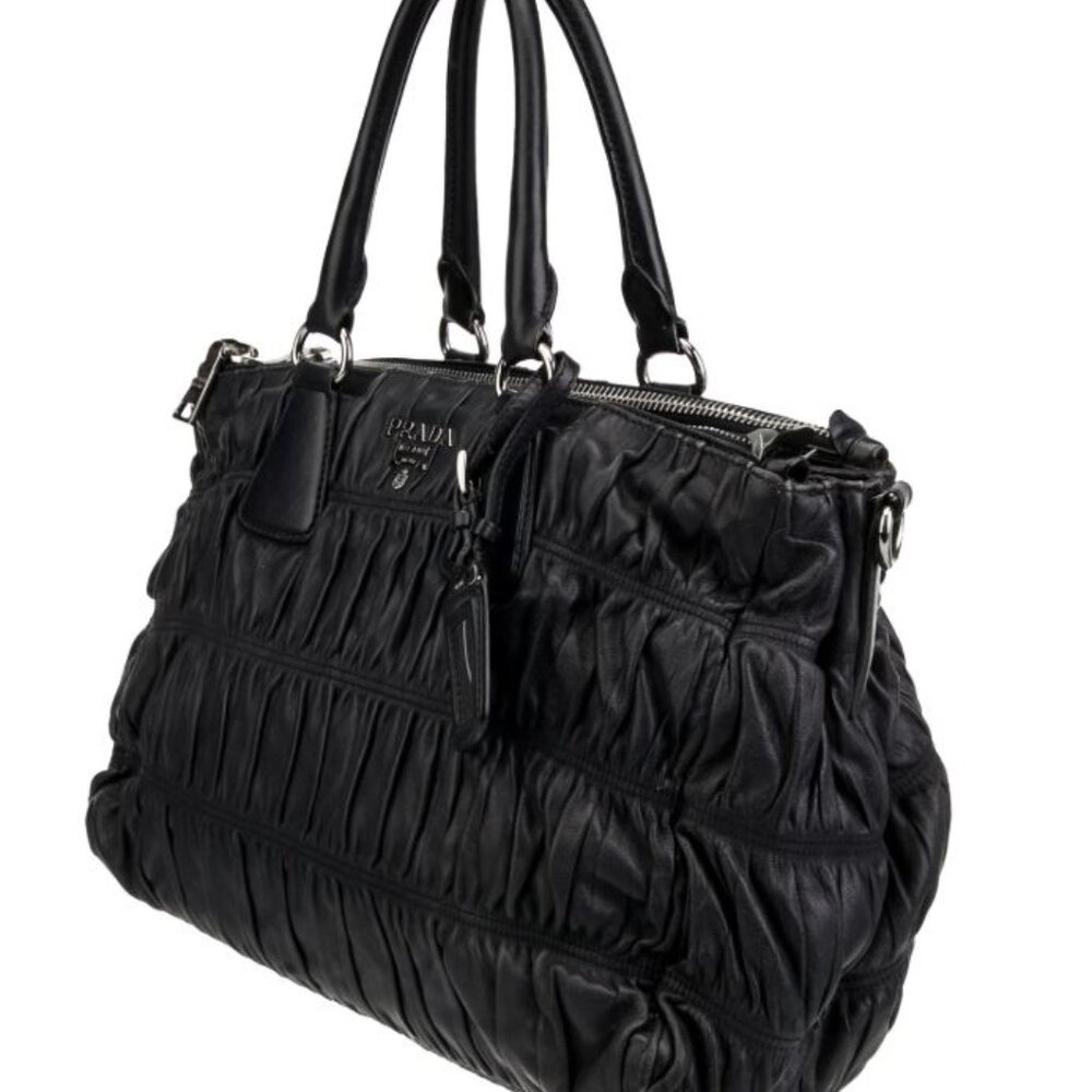 Prada Napa Gaufre Black Shoulder Bag authentic - Picture 13 of 15